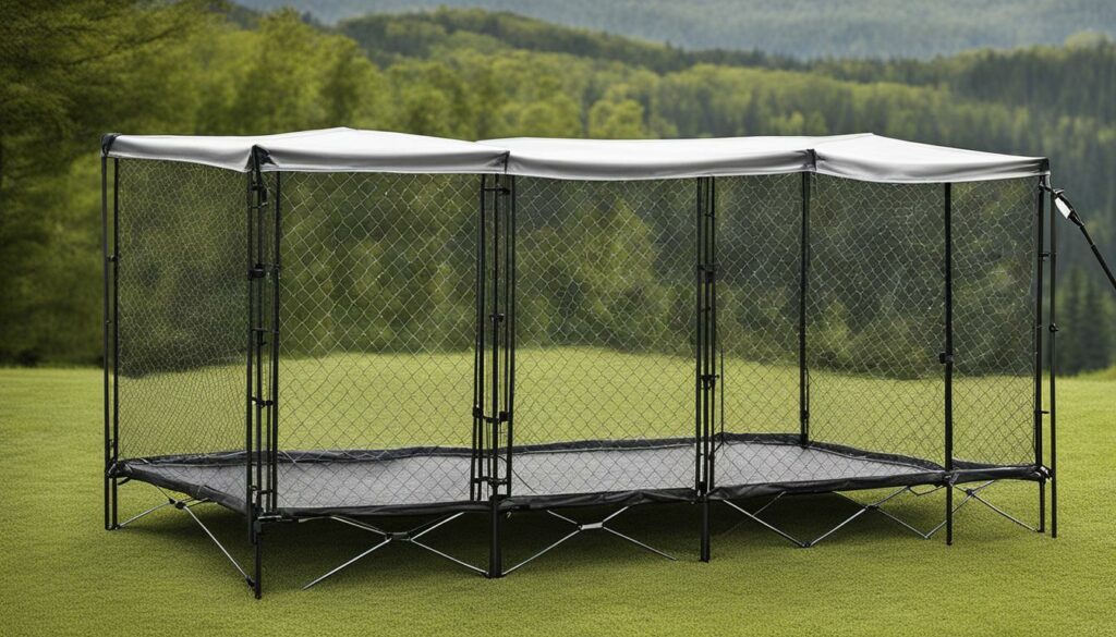 Mobiler Hundezaun für Camping